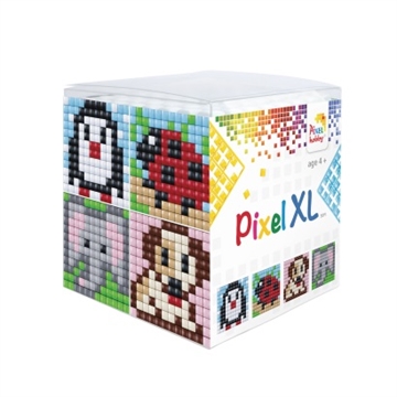 Pixelhobby XL perler - 4 sæt - Pingvin/Mariehøne/Elefant/Hund
